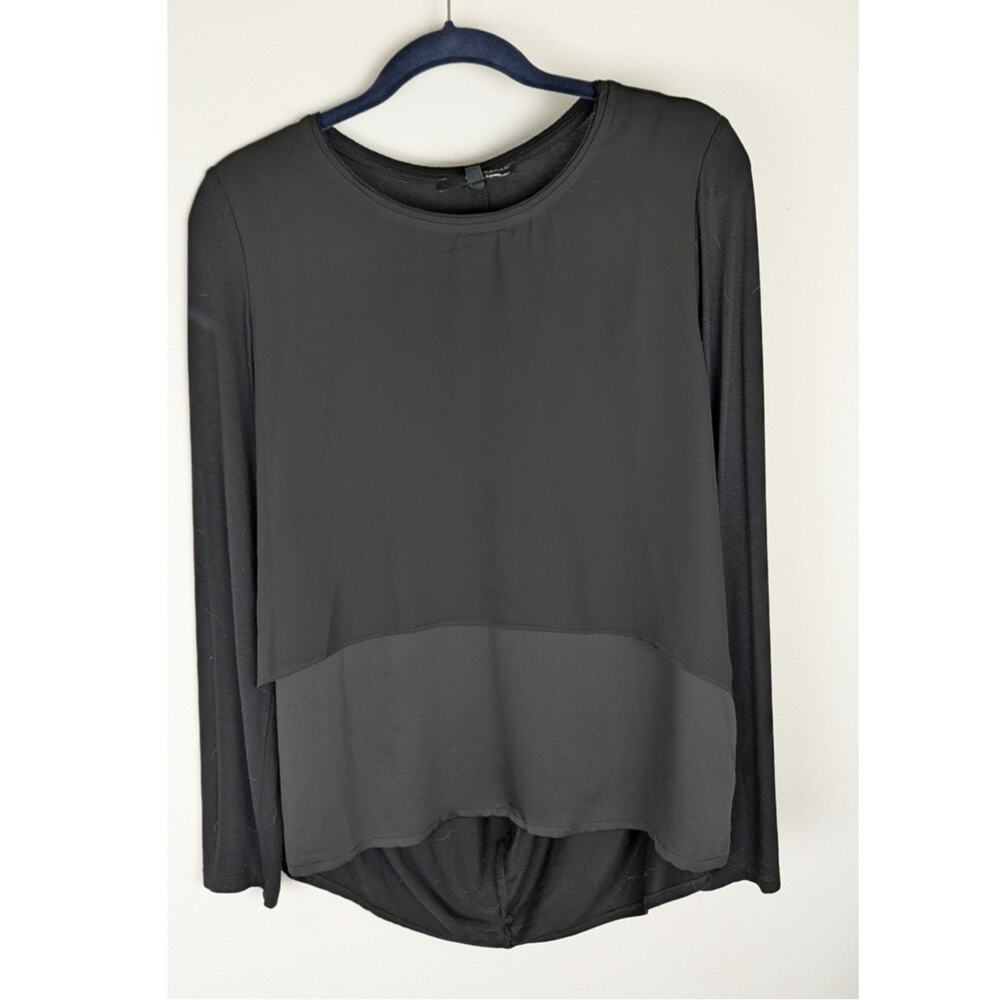 Elie Tahari for Design nation Layered tunic top stylized sz L crepe overlayB42"